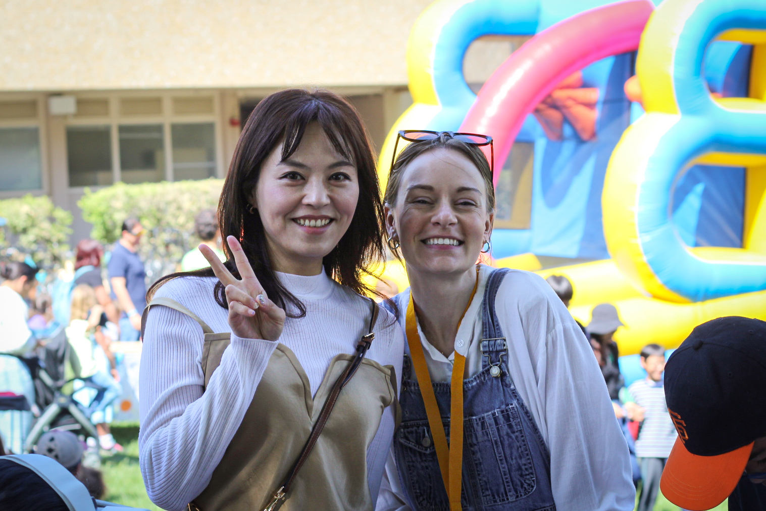 Minjung Kim (left), visiting scholar, and Jane Shawcroft (right), Ph.D. candidate, at the Children’s Discovery Fair